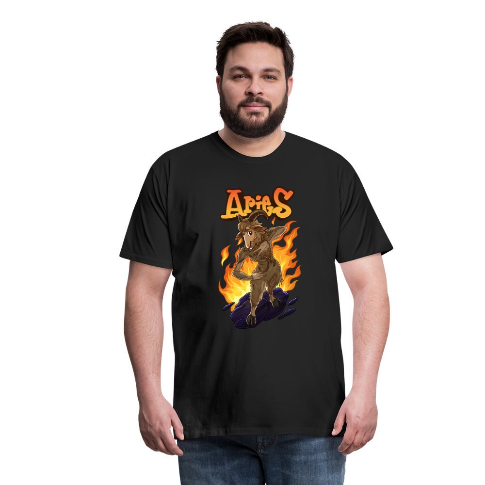 Men's Fiery Aries Premium T-Shirt - black