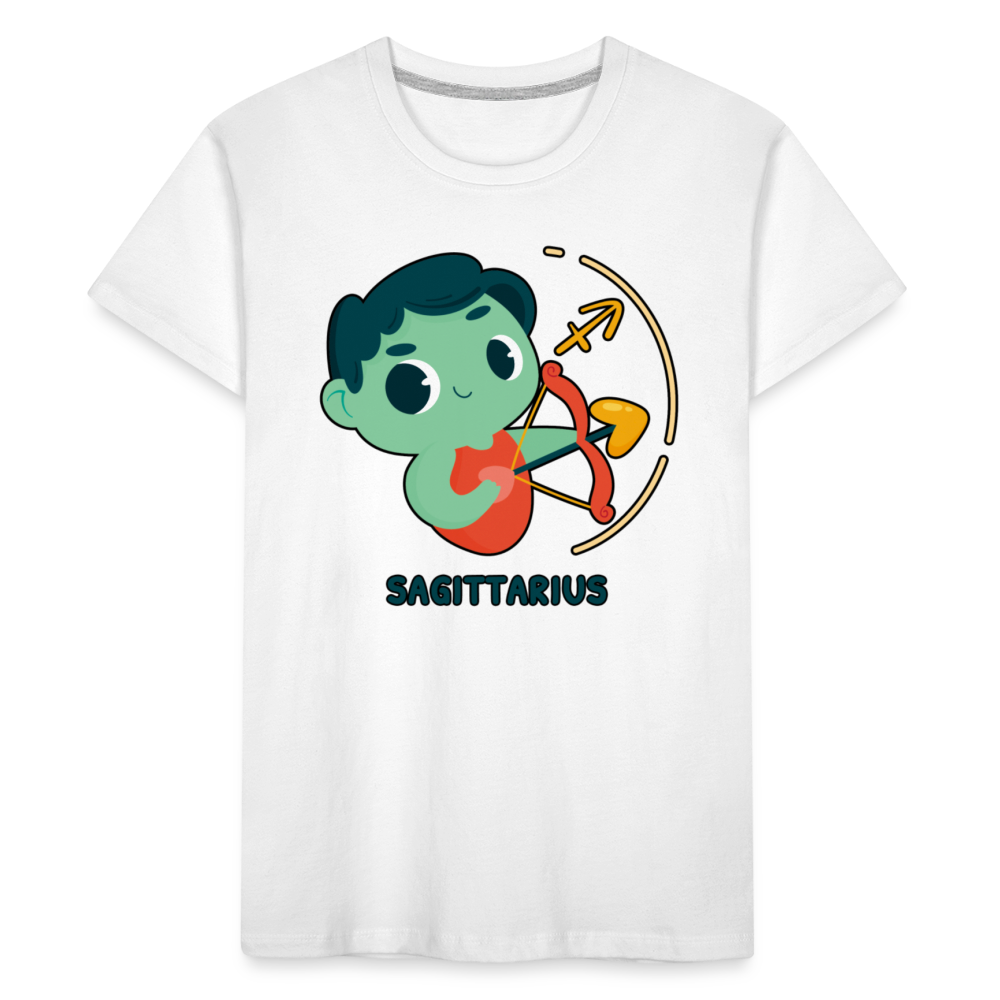 Kid’s Cartoony Sagittarius Premium Organic T-Shirt - white