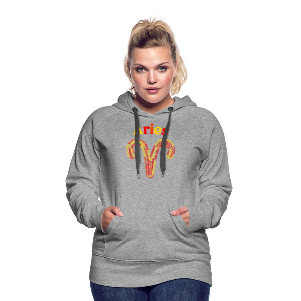 Women's Power Words Aries Premium Hoodie - heather grey