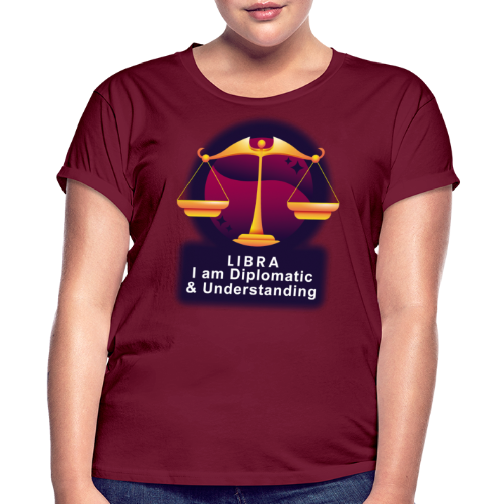 Women's Glow Libra Relaxed Fit T-Shirt - burgundy