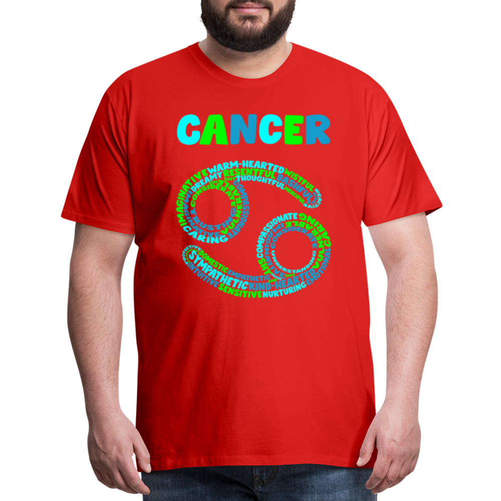 Men's Power Words Cancer Premium T-Shirt - red