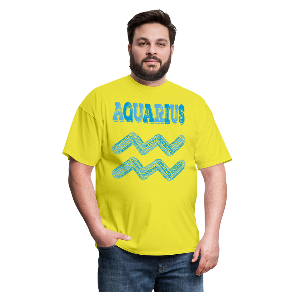 Men's Power Words Aquarius Classic T-Shirt - yellow