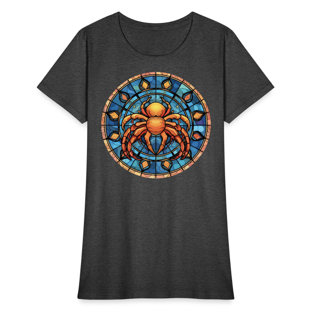 Women's Mosaic Cancer T-Shirt - heather black