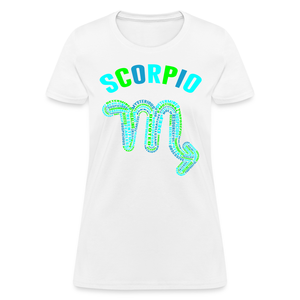 Women's Power Words Scorpio T-Shirt - white