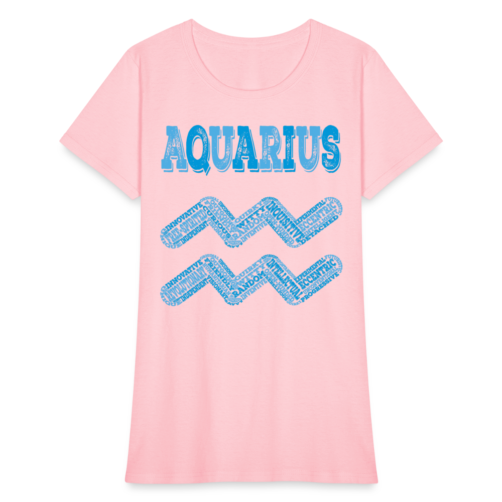 Women's Power Words Aquarius T-Shirt - pink