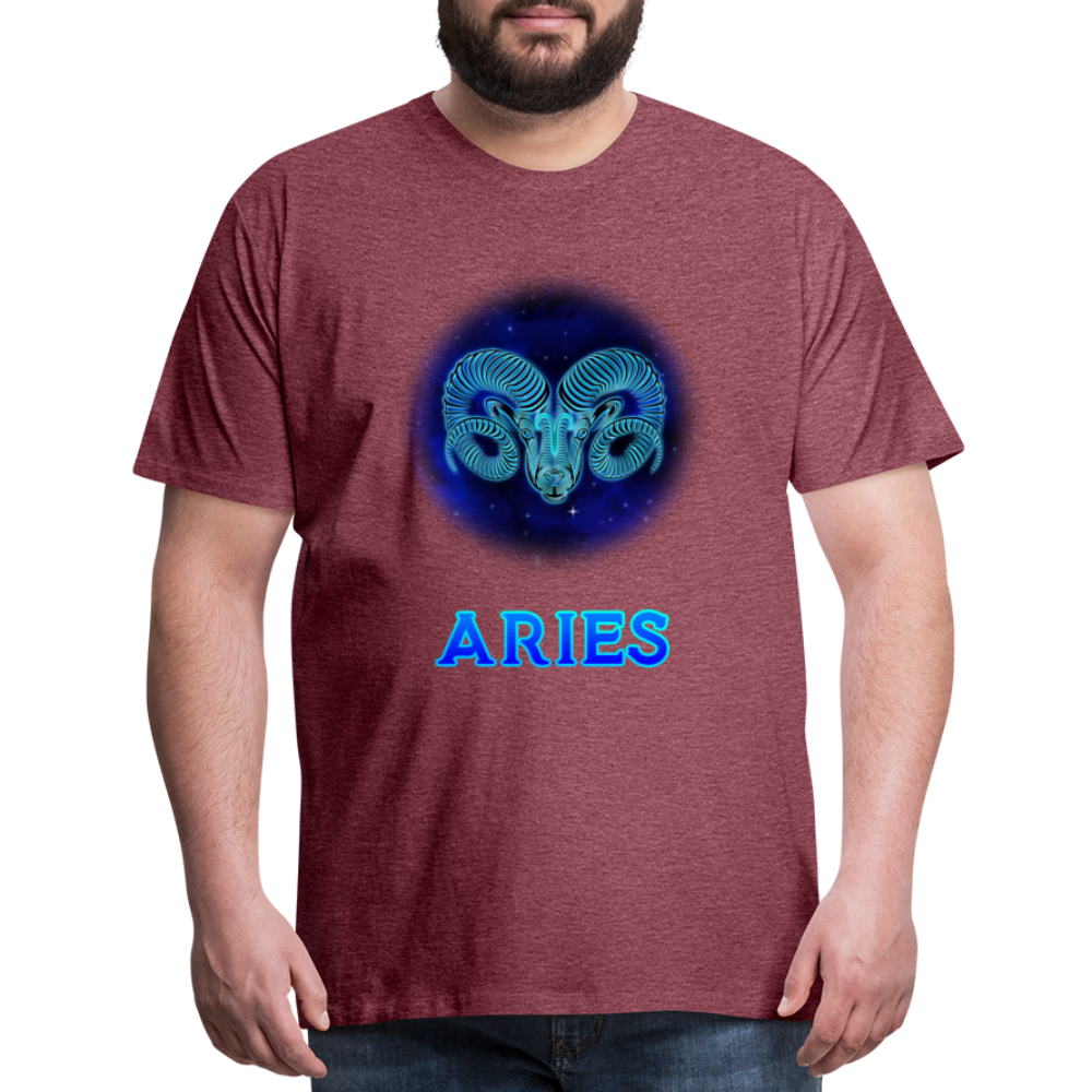 Men's Aries Premium T-Shirt - heather burgundy