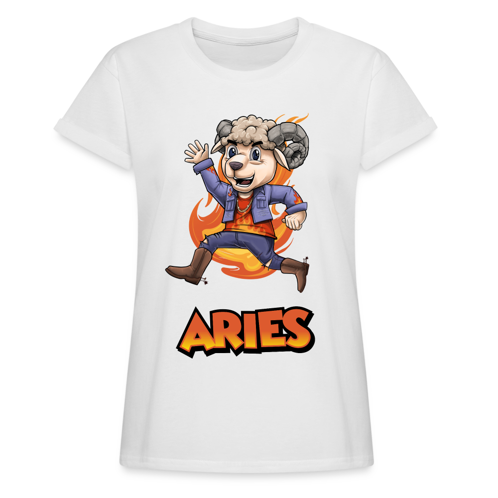 Women's Playful Aries Relaxed Fit T-Shirt - white