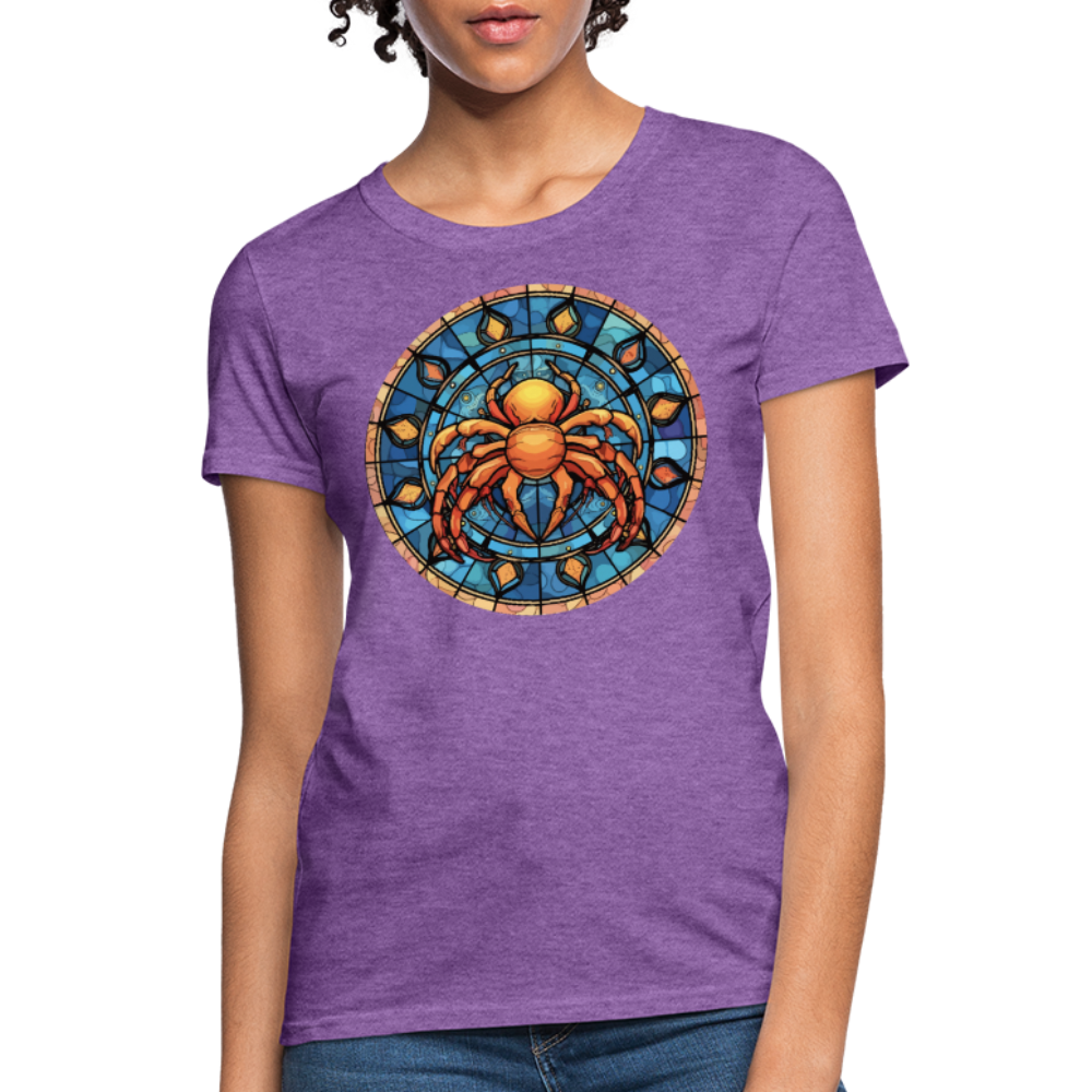 Women's Mosaic Cancer T-Shirt - purple heather