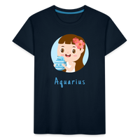 Thumbnail for Kid’s Astro Toon Aquarius Premium Organic T-Shirt - deep navy