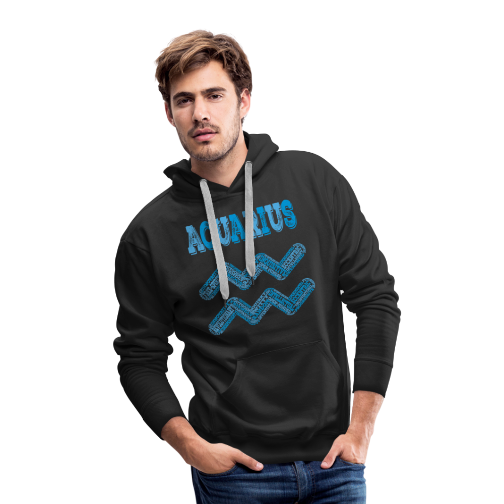 Men's Power Words Aquarius Premium Hoodie - black