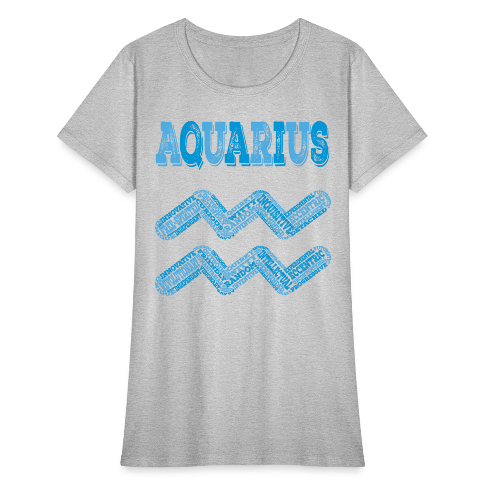 Women's Power Words Aquarius T-Shirt - heather gray