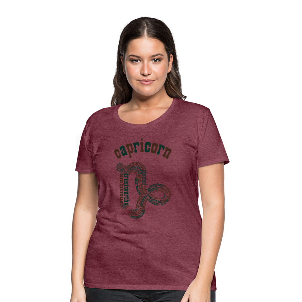 Women's Power Words Capricorn Premium T-Shirt - heather burgundy