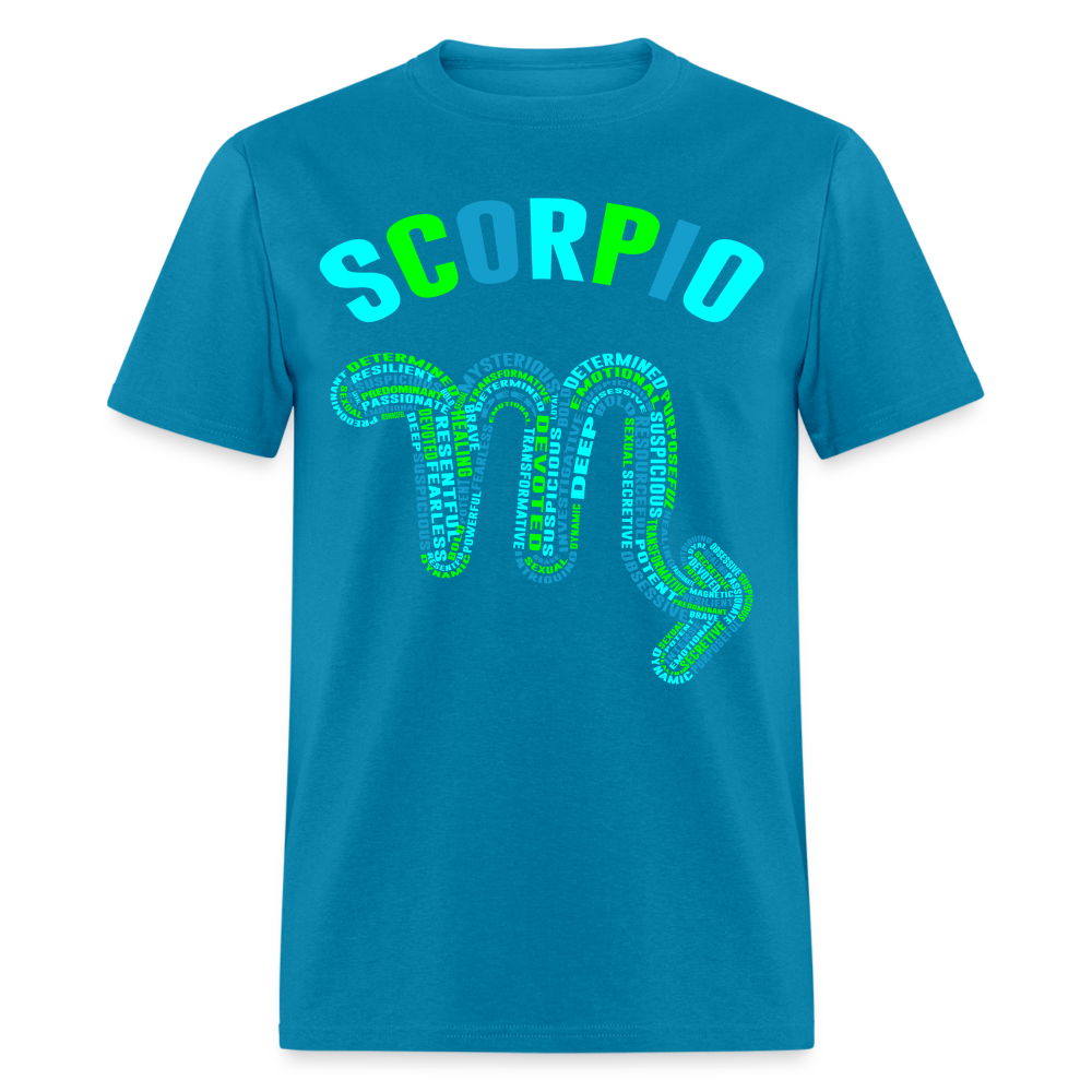 Men's Power Words Scorpio Classic T-Shirt - turquoise