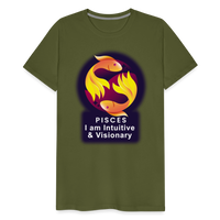 Thumbnail for Men's Glow Pisces Premium T-Shirt - olive green