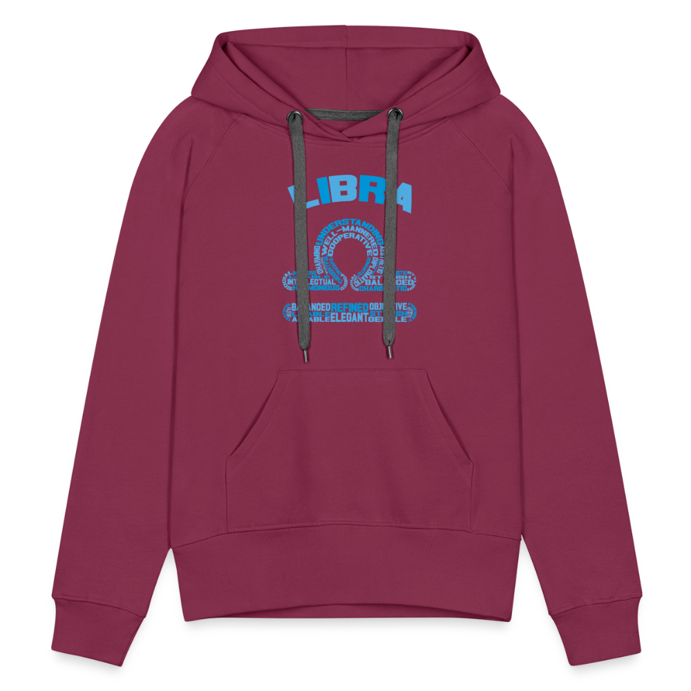 Women's Power Words Libra Premium Hoodie - burgundy