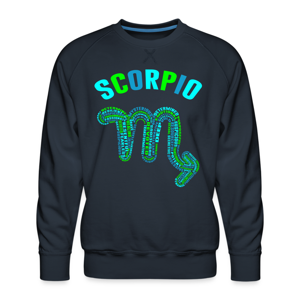 Men's Power Words Scorpio Premium Sweatshirt - navy