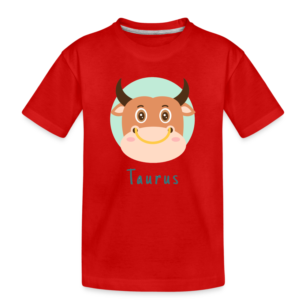 Kid’s Astro Toon Taurus Premium Organic T-Shirt - red