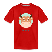 Thumbnail for Kid’s Astro Toon Taurus Premium Organic T-Shirt - red