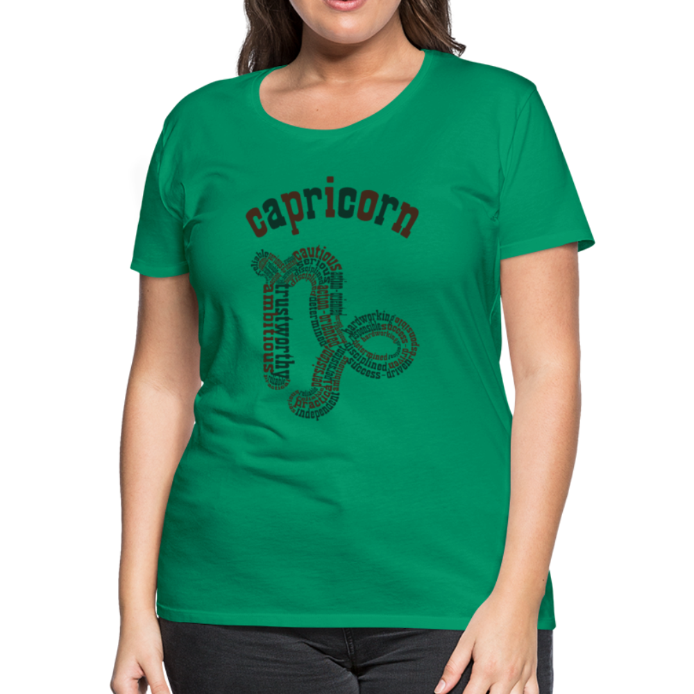 Women's Power Words Capricorn Premium T-Shirt - kelly green