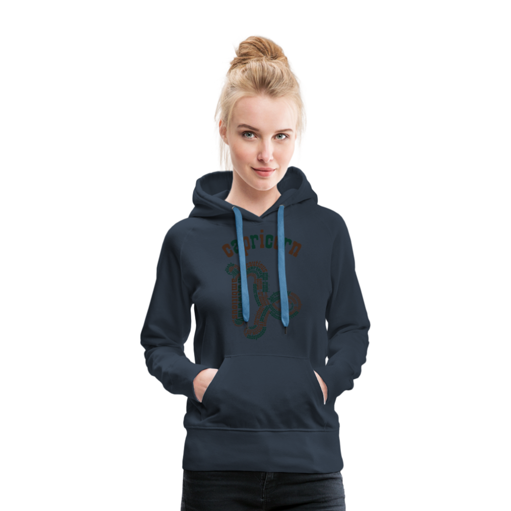 Women's Power Words Capricorn Premium Hoodie - navy