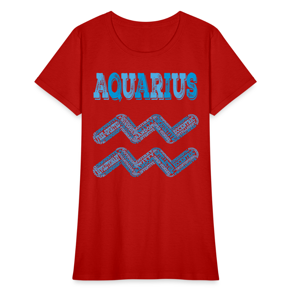 Women's Power Words Aquarius T-Shirt - red