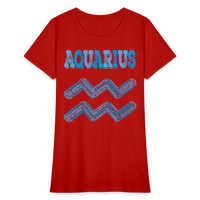 Thumbnail for Women's Power Words Aquarius T-Shirt - red