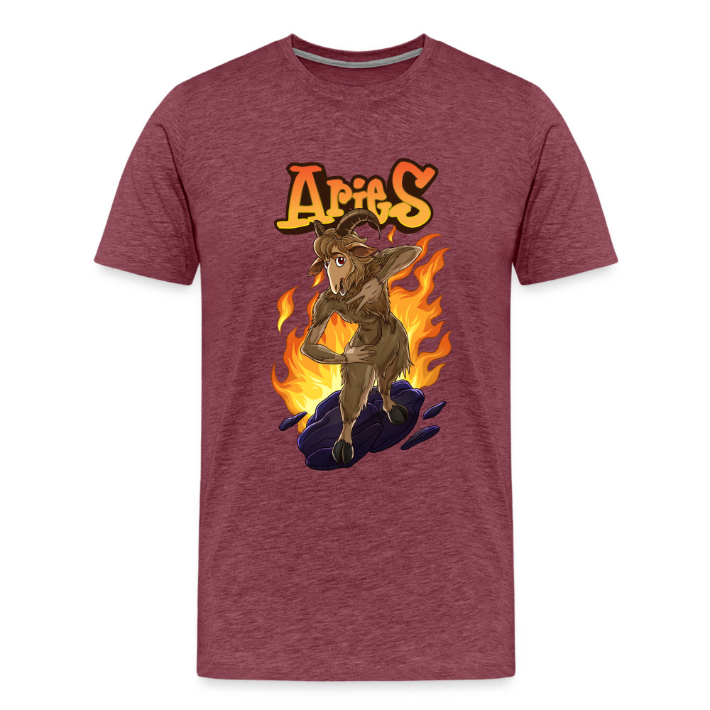 Men's Fiery Aries Premium T-Shirt - heather burgundy