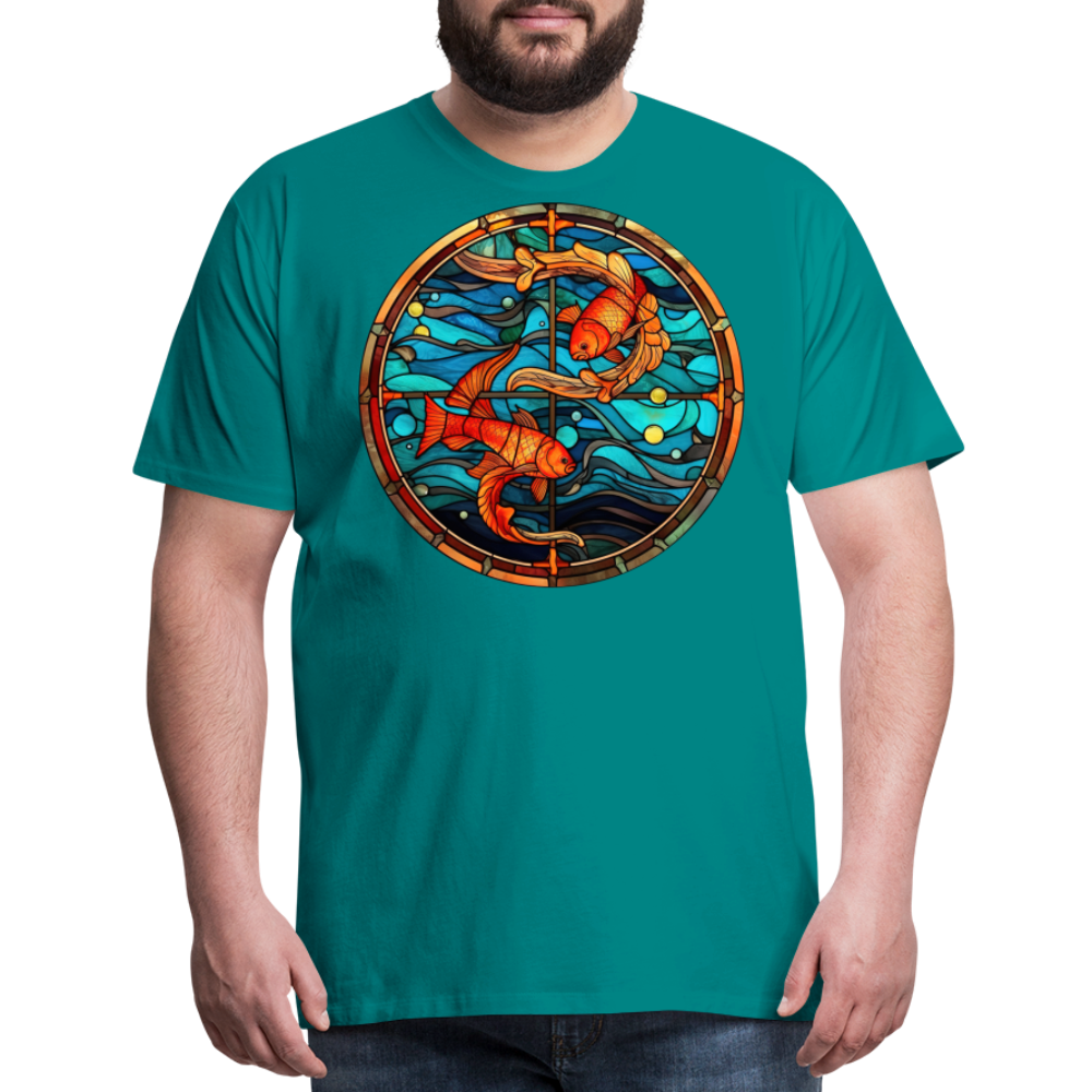 Men's Mosaic Pisces Premium T-Shirt - teal