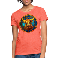 Thumbnail for Women's Mosaic Taurus T-Shirt - heather coral