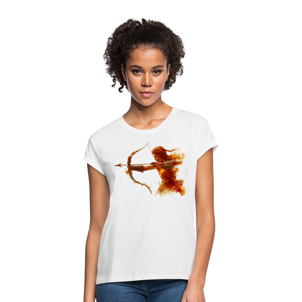 Women's Astral Sagittarius Relaxed Fit T-Shirt - white