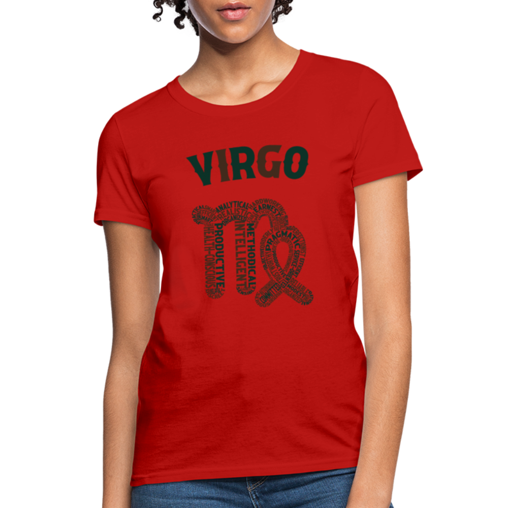 Women's Power Words Virgo T-Shirt - red