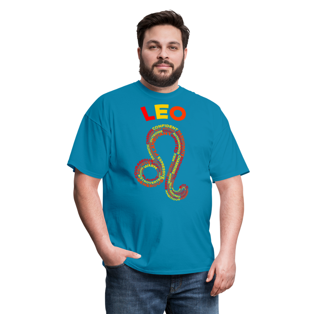 Men's Power Words Leo Classic T-Shirt - turquoise