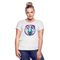 Thumbnail for Women's Mythical Aries Relaxed Fit T-Shirt - white