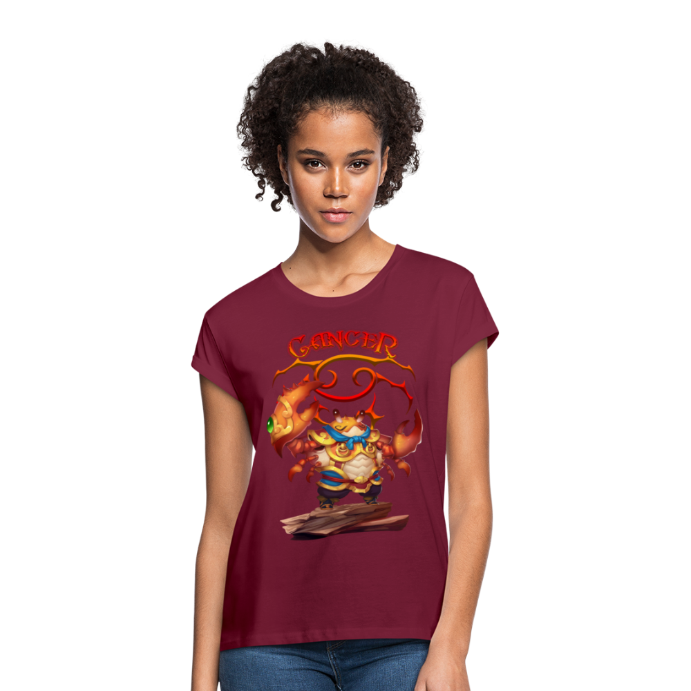 Women's Astral Cancer Relaxed Fit T-Shirt - burgundy