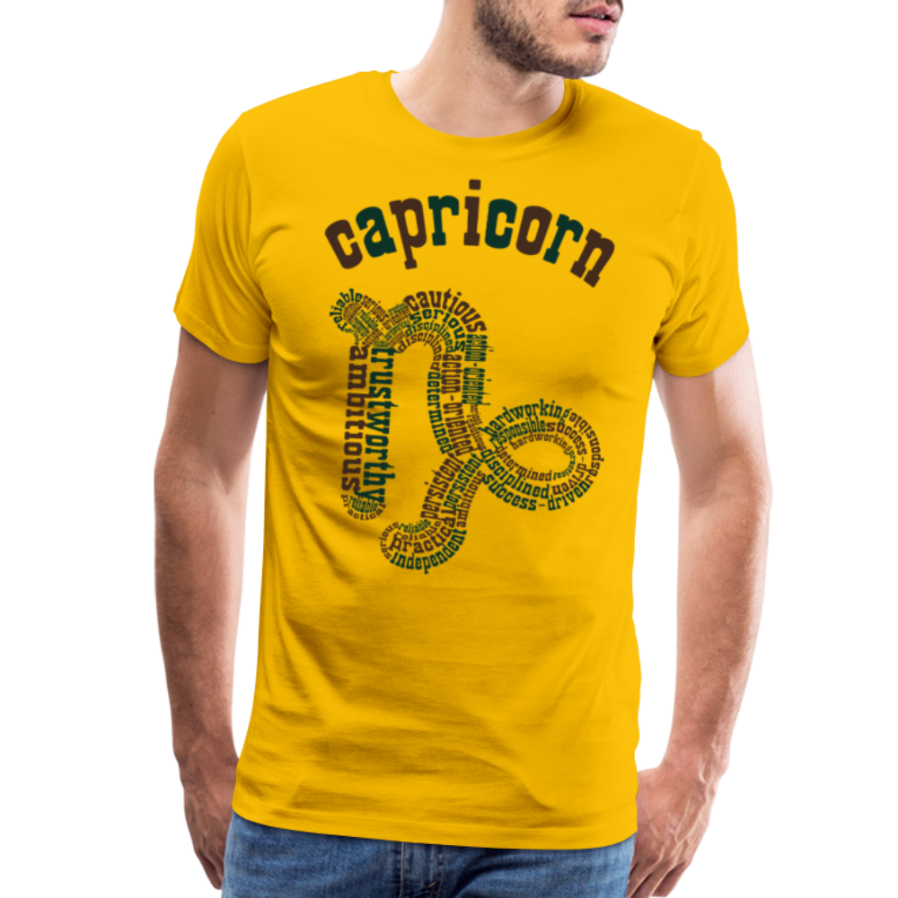 Men's Power Words Capricorn Premium T-Shirt - sun yellow