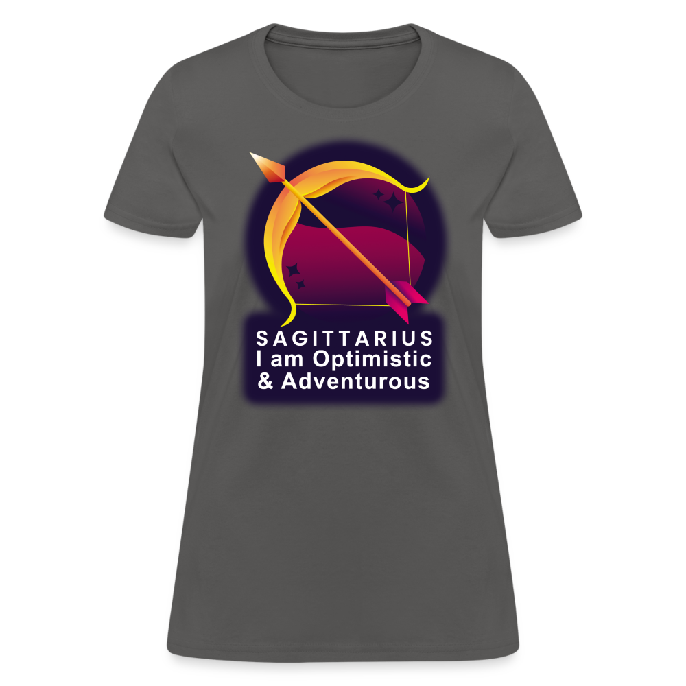 Women's Glow Sagittarius T-Shirt - charcoal