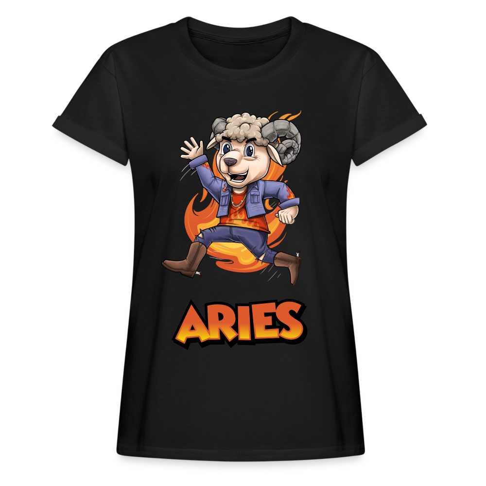 Women's Playful Aries Relaxed Fit T-Shirt - black