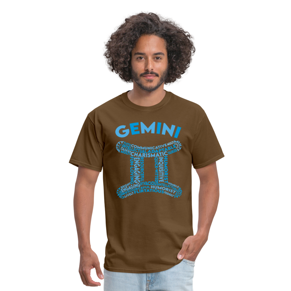 Men's Power Words Gemini Classic T-Shirt - brown