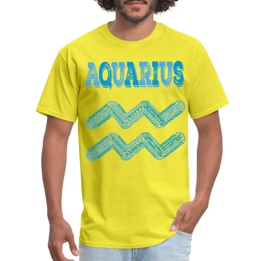 Men's Power Words Aquarius Classic T-Shirt - yellow