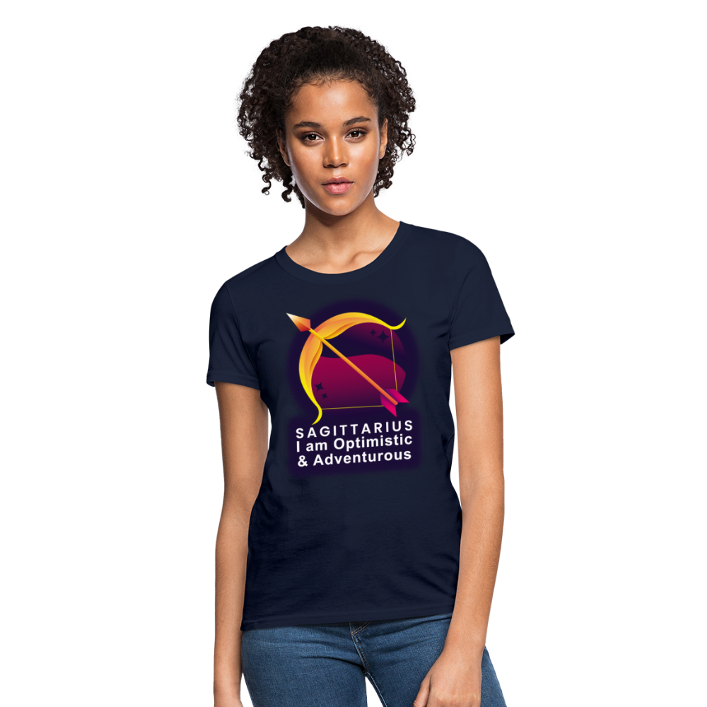 Women's Glow Sagittarius T-Shirt - navy