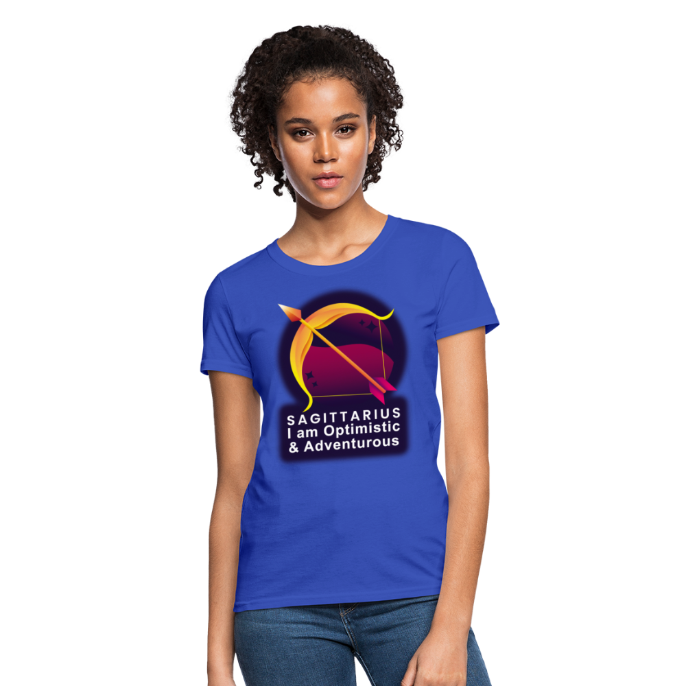 Women's Glow Sagittarius T-Shirt - royal blue