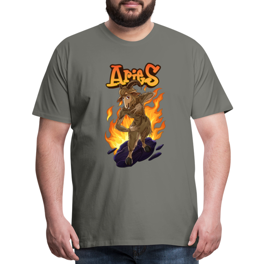 Men's Fiery Aries Premium T-Shirt - asphalt gray