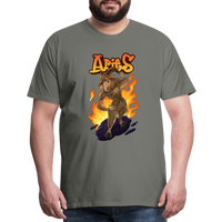 Thumbnail for Men's Fiery Aries Premium T-Shirt - asphalt gray