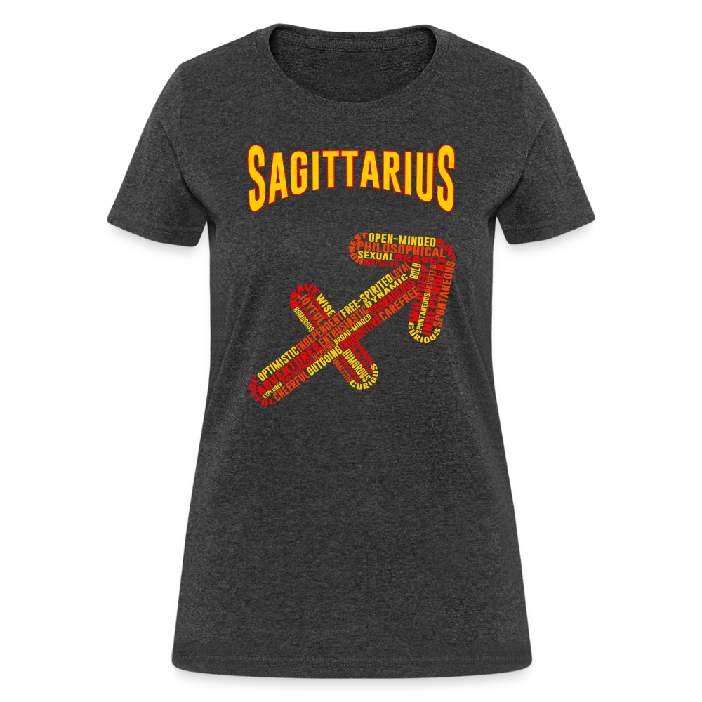 Women's Power Words Sagittarius T-Shirt - heather black