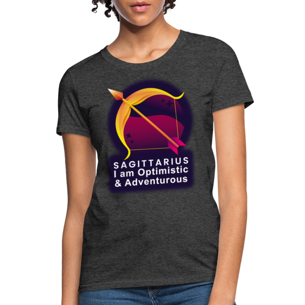 Women's Glow Sagittarius T-Shirt - heather black