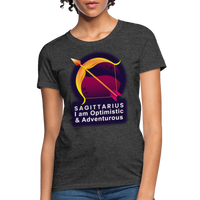 Thumbnail for Women's Glow Sagittarius T-Shirt - heather black