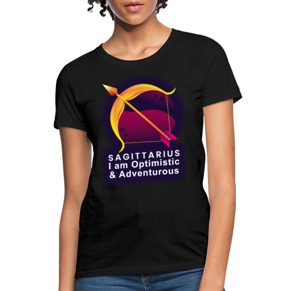 Women's Glow Sagittarius T-Shirt - black