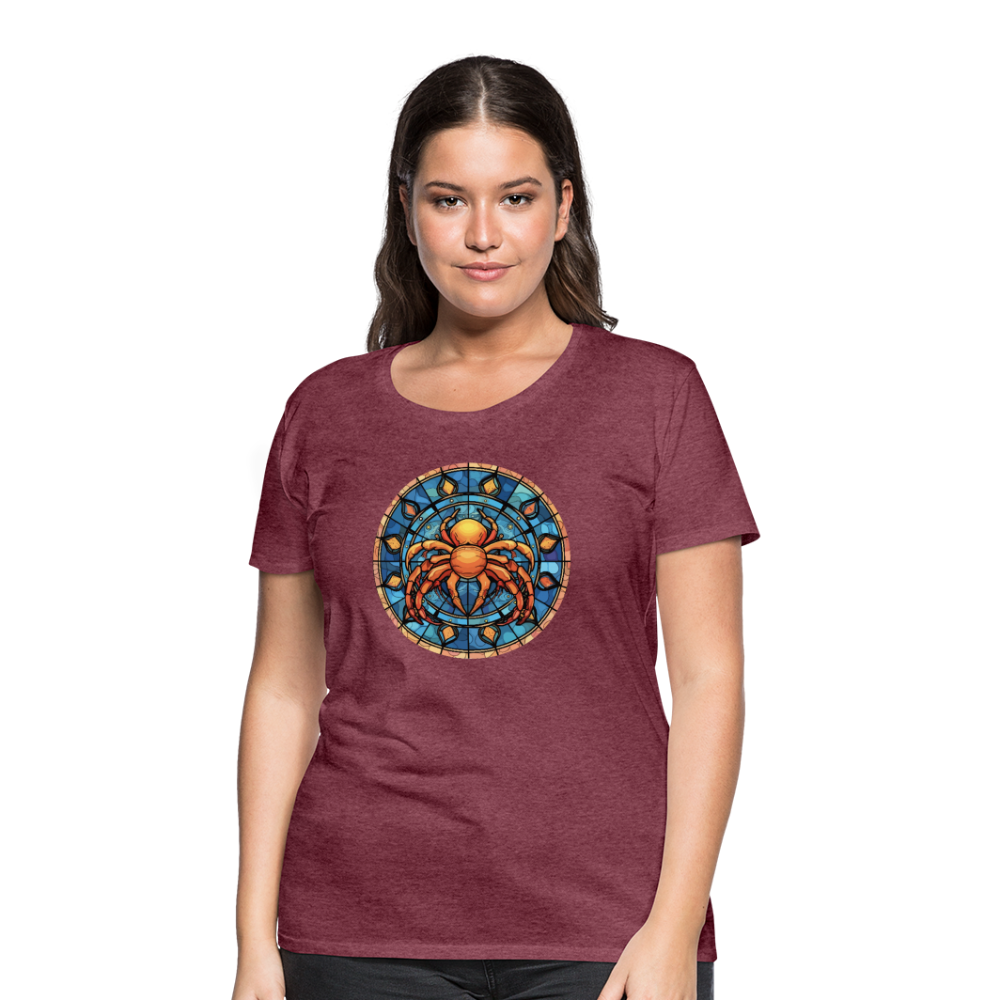 Women’s Mosaic Cancer Premium T-Shirt - heather burgundy