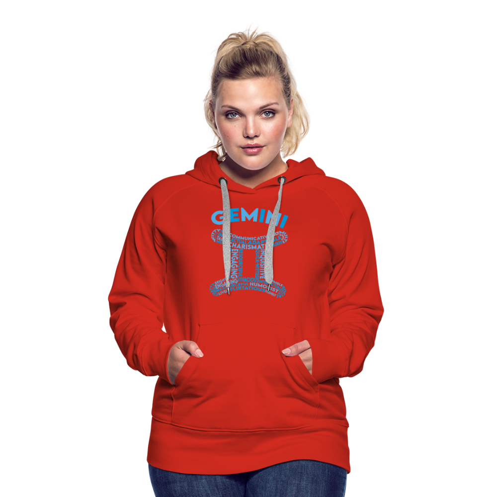 Women's Power Words Gemini Premium Hoodie - red