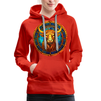 Thumbnail for Women’s Mosaic Taurus Premium Hoodie - red